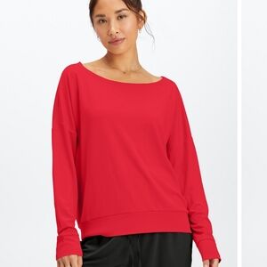 Fabletics Women's Red Long Sleeve Top Size Large
